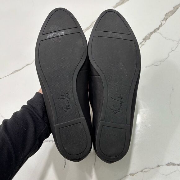 Franco Sarto | Women’s Coal Grey and Black Leather Caterina Ballet Flat Size 7.5 - Picture 8 of 9